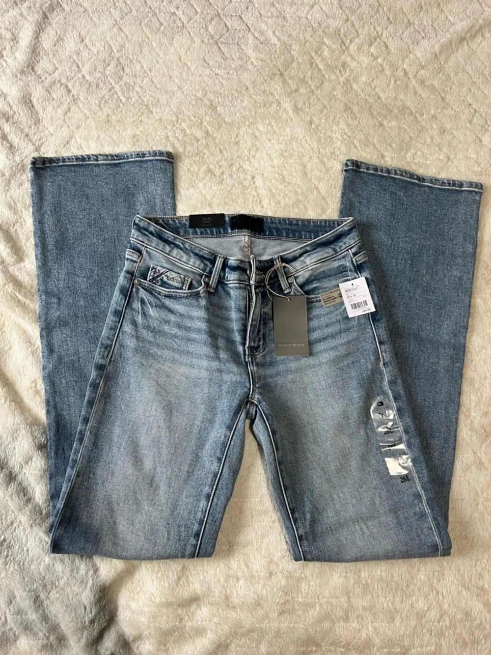 Buckle Black Light Wash High-Rise Jean - Picture 5 of 6